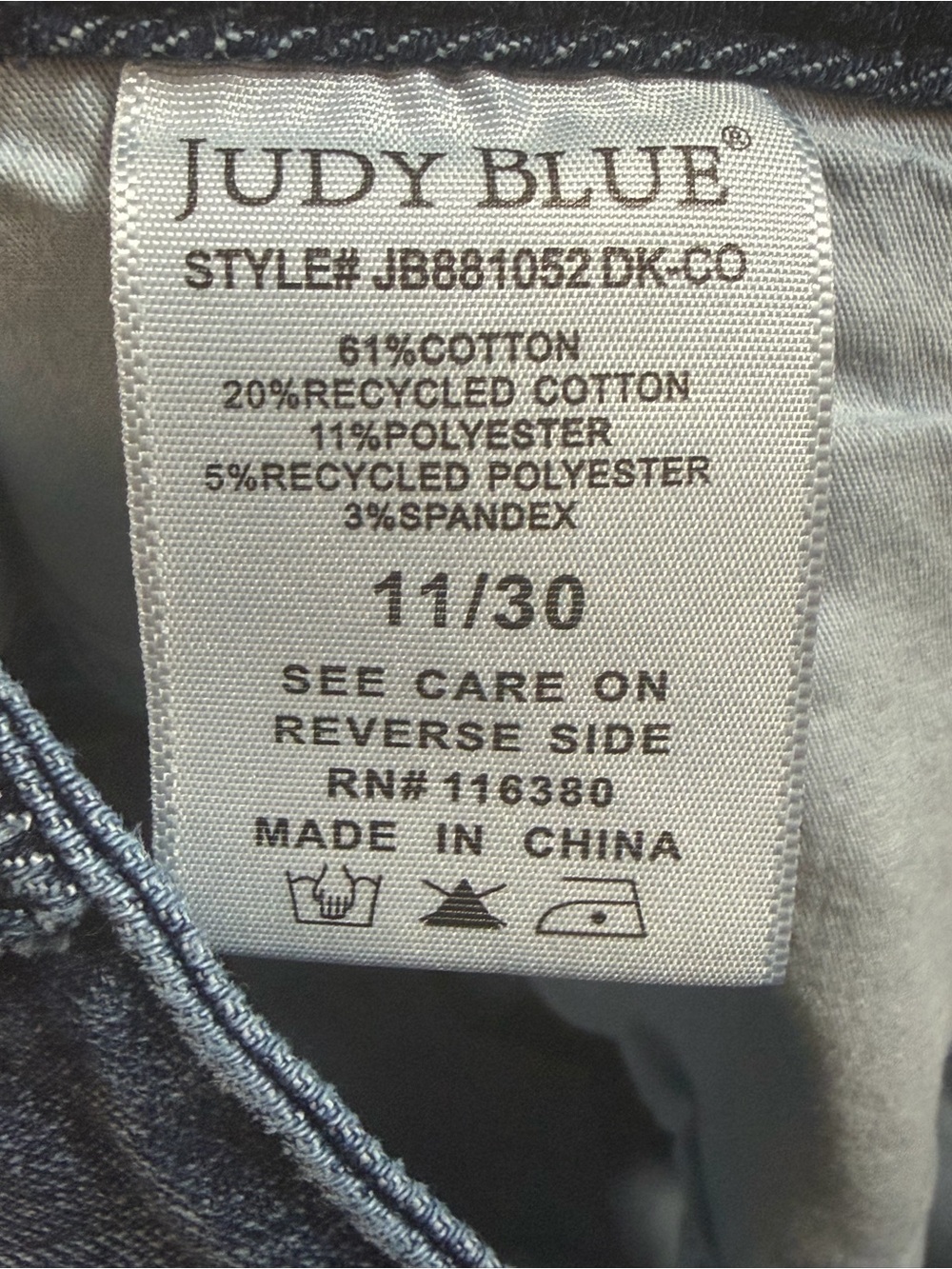 Judy Blue Trouser Bootcut Jeans 11/30 High Rise Stretch Dark Wash Denim - Picture 11 of 13